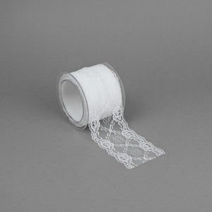 Spitzenband 70 mm naturweiß mit Ornament und Blumen