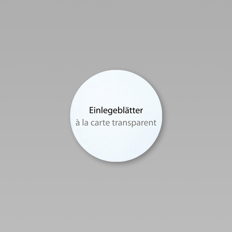 Einlegeblaetter Einleger à la carte Transparent