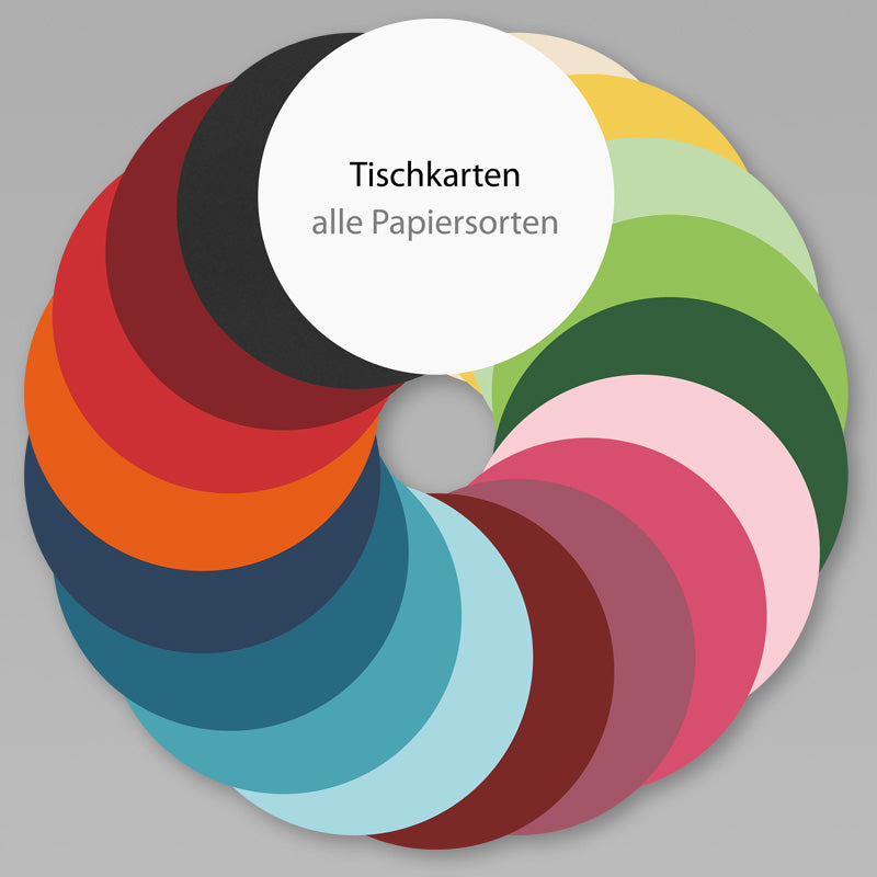 Tischkarten in allen Papiersorten